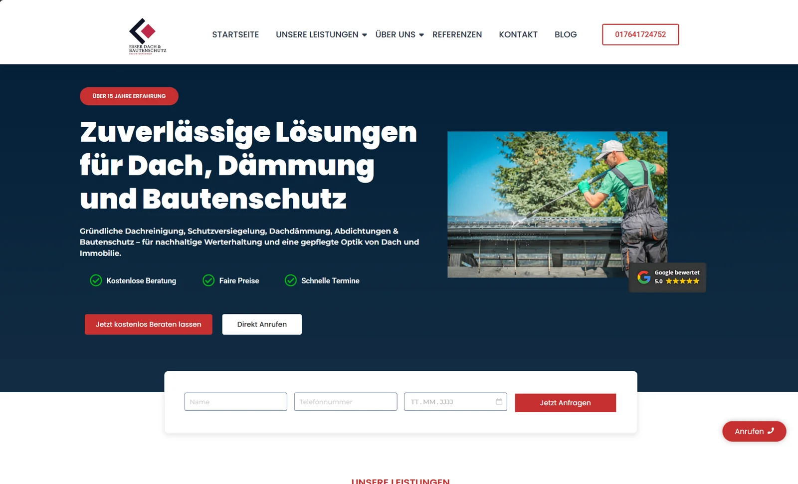 Webseite Esser Dach & Bautenschutz